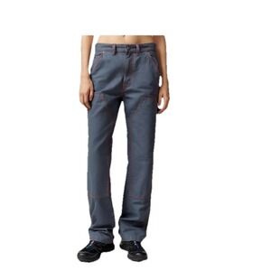 BDG Canvas Carpenter Gray Pants Women Sz 24 (26x32‎ )High Rise Cargo Baggy Style